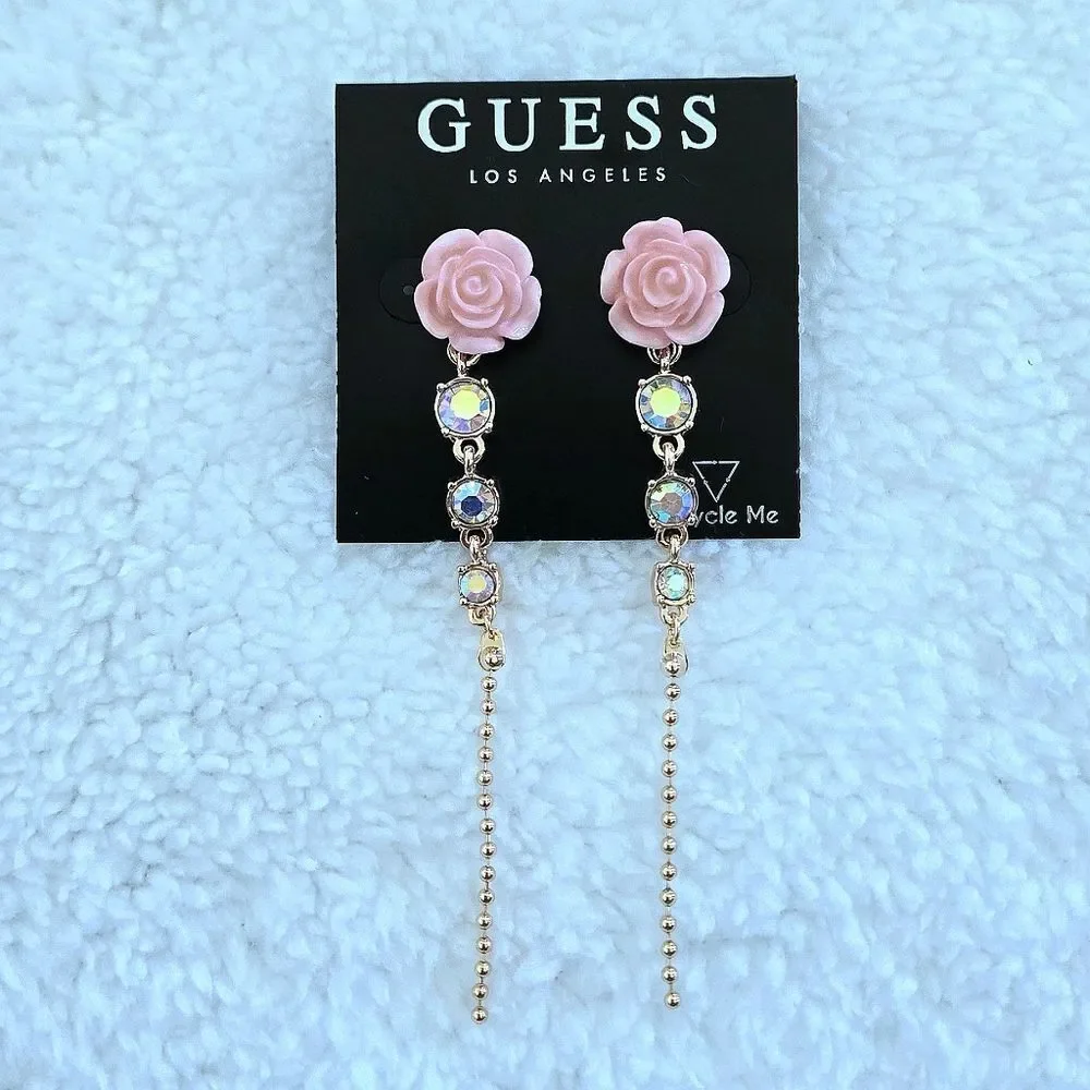 Guess❓️ Pink🩷 Rose🌹 Dangle Earrings